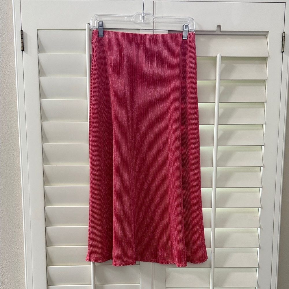 love, Fire Textured Red A-Line Skirt